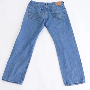 Levis 505 Mid-Wash Straight Leg Blue Denim Jeans Size 36X30